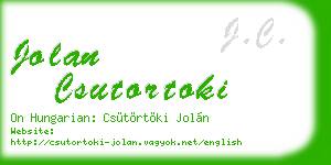 jolan csutortoki business card